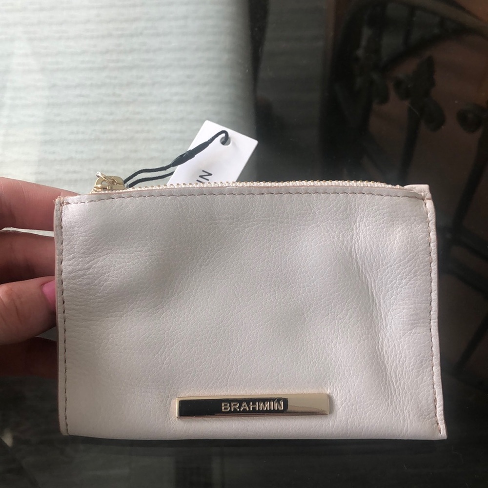 NWT Brahmin zip pouch creme color